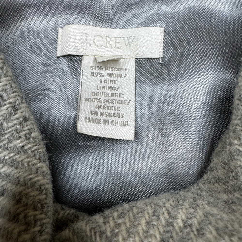 J. Crew Taupe Herringbone Cowl Neck Sweater - Picture 4 of 7
